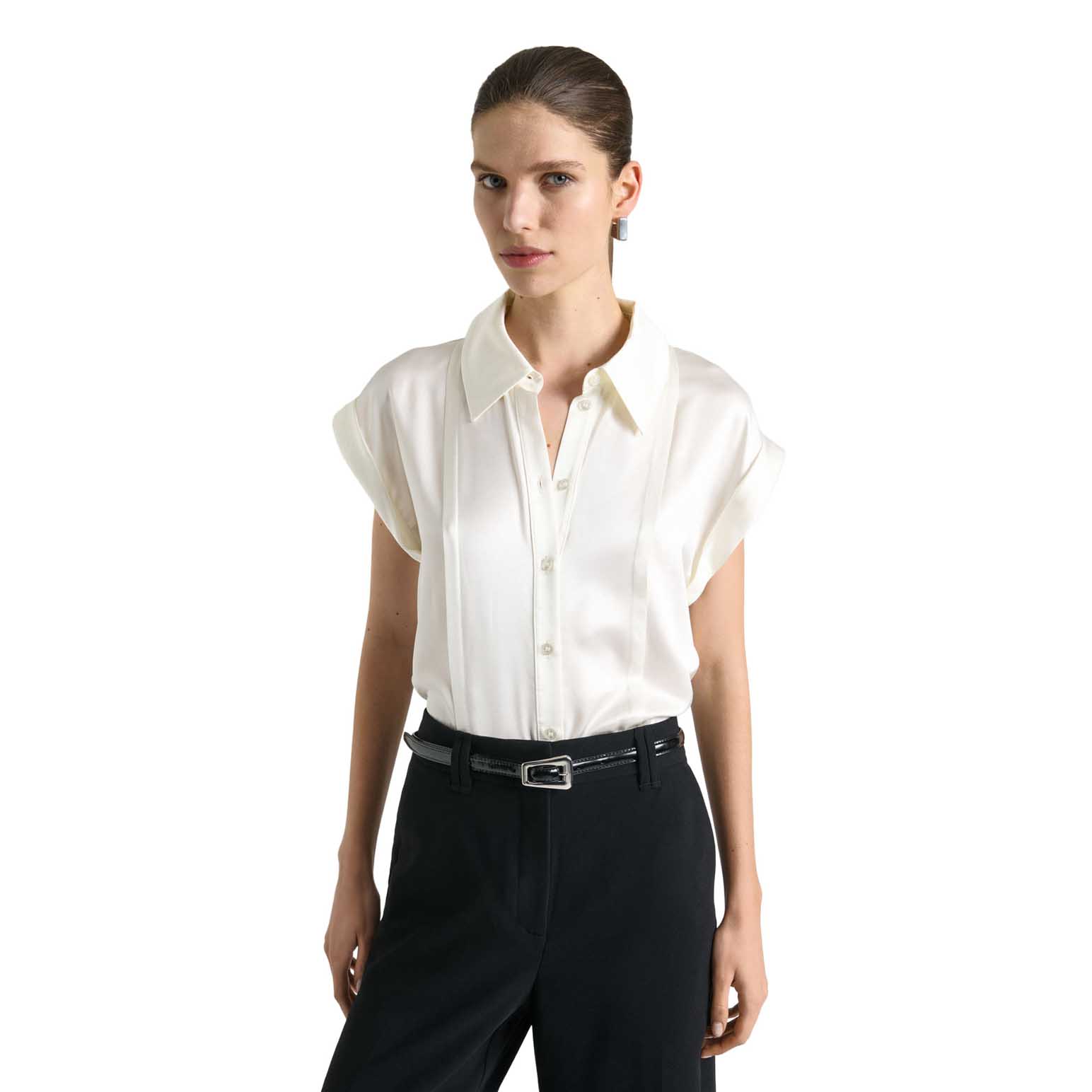 Cue Satin Tilt Sleeve Blouse